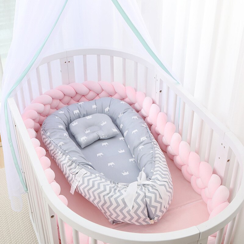 Portable Baby Crib Baby Bed Portable Newborns Bed Cot Baby Nest Cotton Children's Bed Portable Crib Folding Bed for Newborns: 10