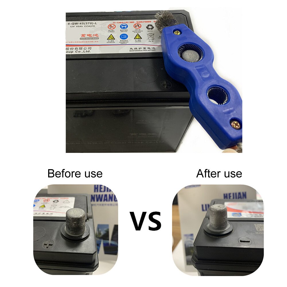 Cleaning Rust Removal 4 In 1 Durable Steel Wire Auto Truck Anti Corrosion Cable Portable Post Terminal Car Battery Brush Dirt