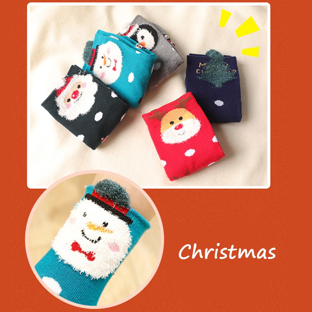 Babysokken casual winter kerstsokken dieren cartoon patroon sokken katoen houden warm meisjes jongens schattige antislip sokken kerst