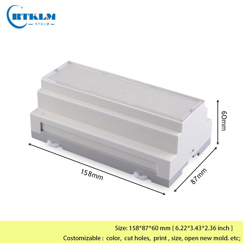 plastic din rail enclosure abs boxes for electronic projects circuit housing junction box 158*87*60mm: BRT80005-A1