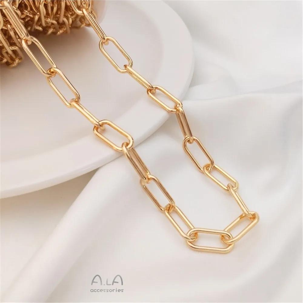 14K vergulde Euramerican wind ruwe ketting ruwe populaire losse ketting diy armband trui ketting materiaal: 40Cm / Goud-kleur