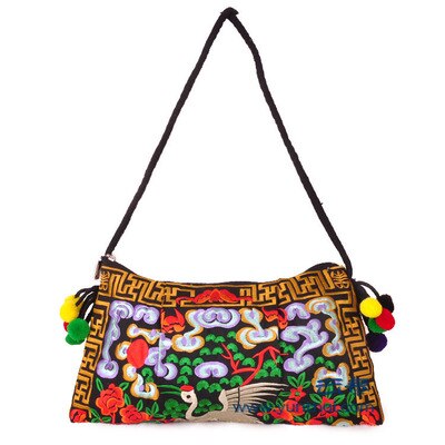 Vintage embroidery women traveller handbagsNice floral embroidered lady shoulder&Crossbody bags Versatile canvas Carrier