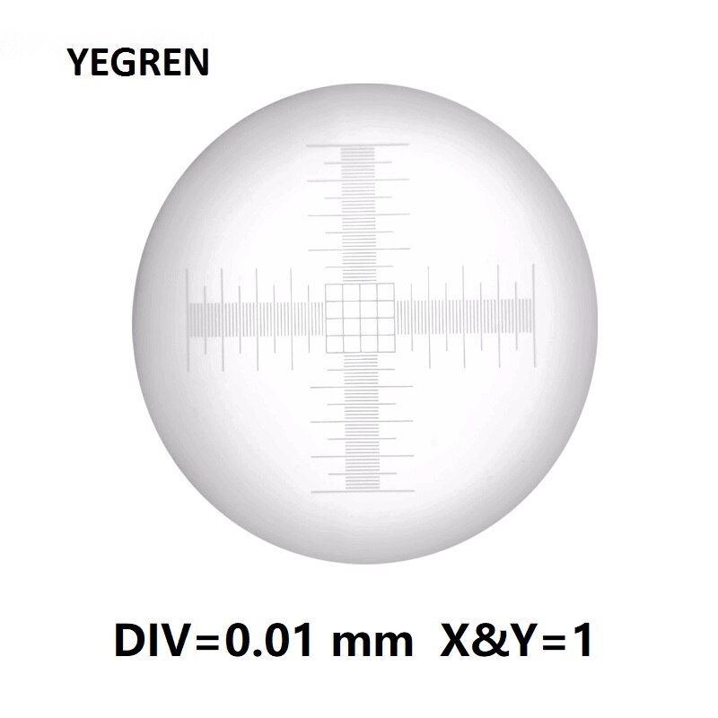 DIV 0.01 mm Eyepiece Micrometer for Biological Microscope Ocular Reticle Cross Ruler Diameter 20 mm Calibration