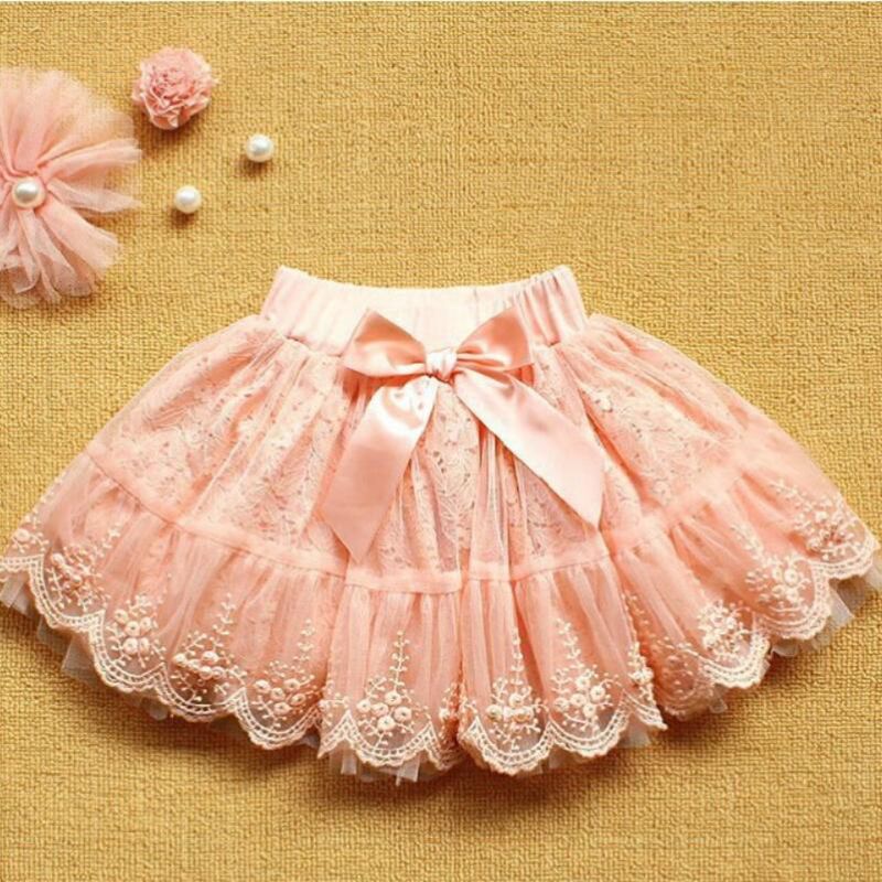 Børn lyserøde nederdele børn baby pige tyl tutus fest dans sløjfe kage tutu nederdele piger prinsesse blonde nederdel  jw3027: 4t