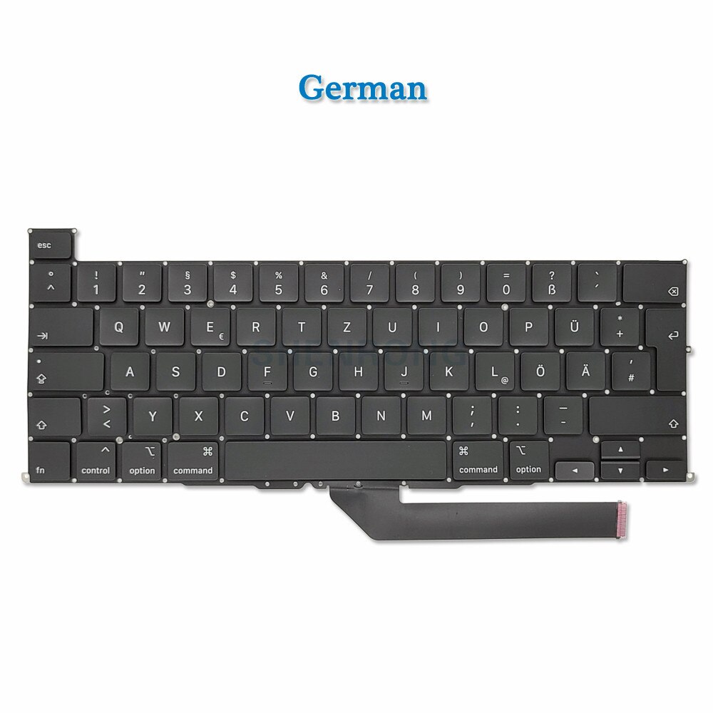 A2141 Keyboard EU UK US English FR French Spanish German Russian Arabic For MacBook Pro Retina 16" A2141 Year EMC 3347: German