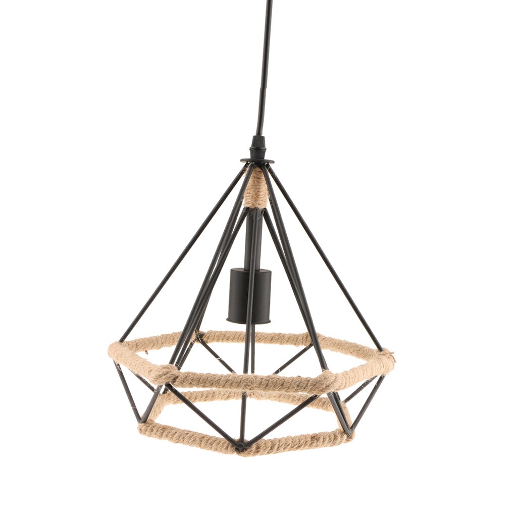 Lampshade frame Manila rope Chandelier E27 socket umbrella lamp frame