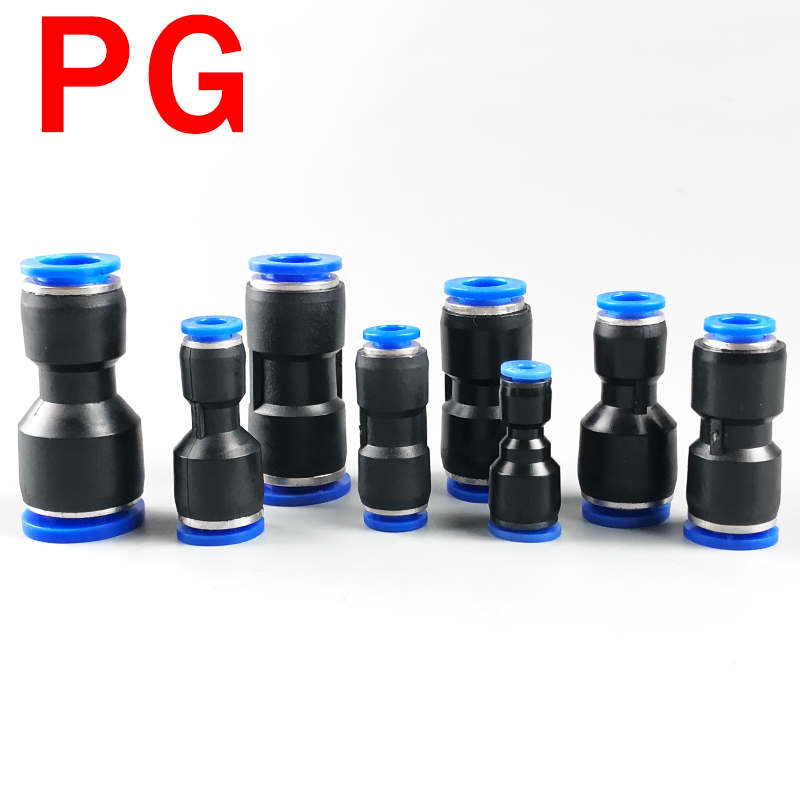 10 st pneumatiska kopplingar snabbluftkoppling slangkoppling plast pu  pg 4mm 6mm 8mm 10mm 12mm tryck in i rörplugg