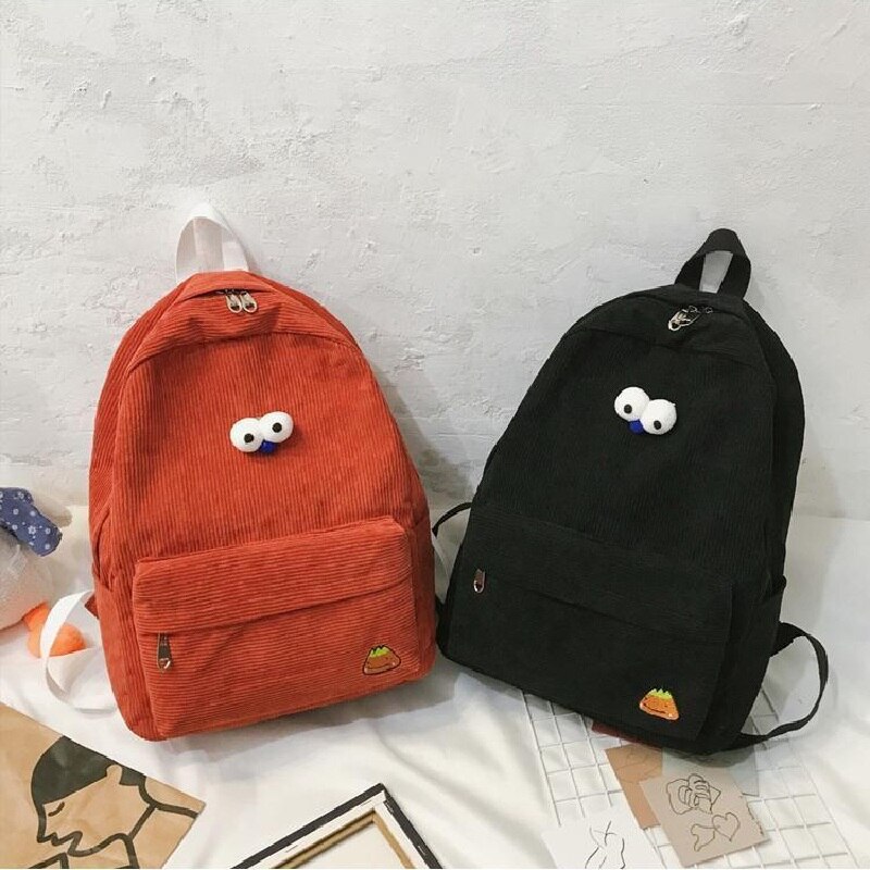 High School Backpack Corduroy Bag