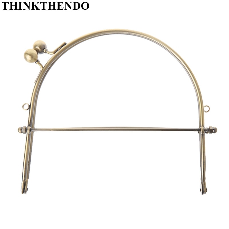 THINKTHENDO 1Pc Metalen Half Ronde Frame Kus Gespen Lock Purse Bag Handtas Handvat Clutch