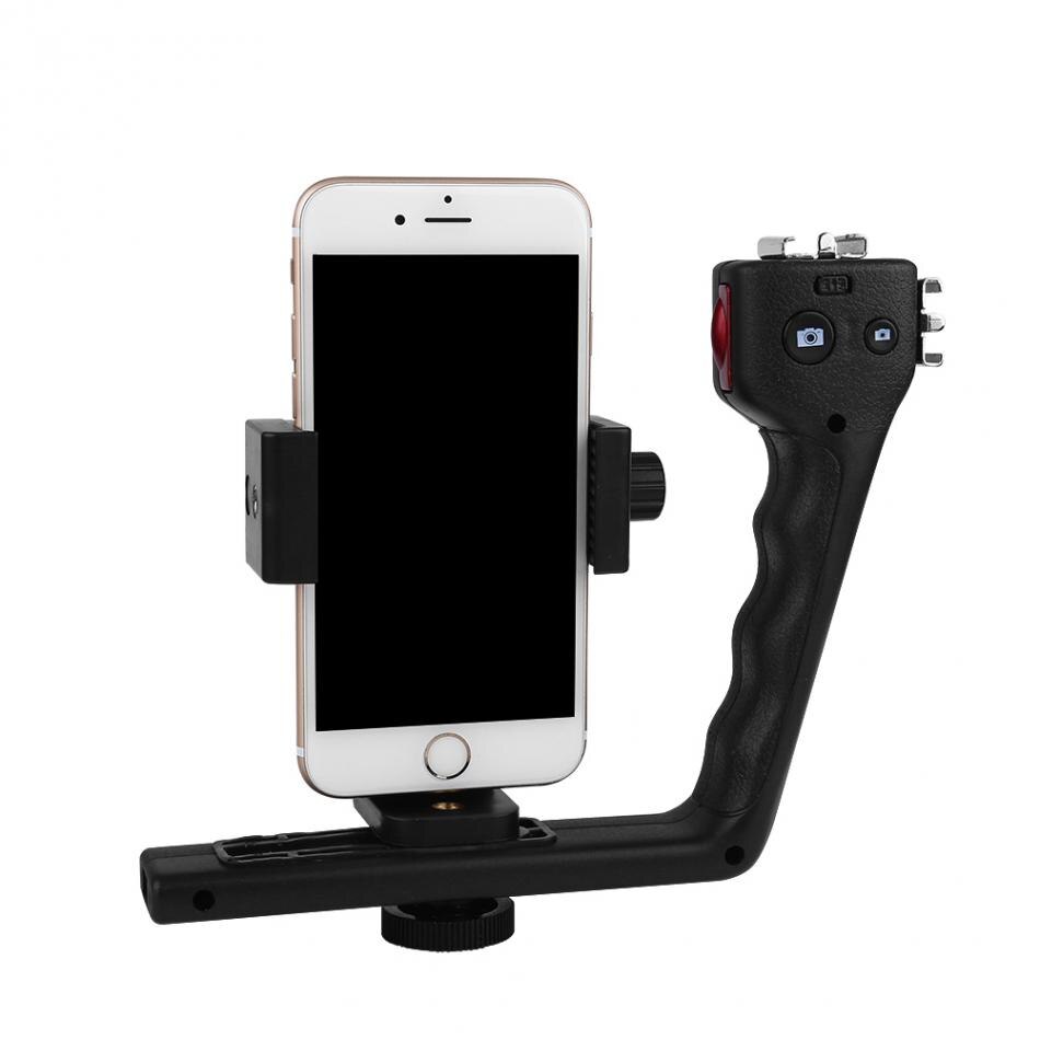 Universel l-formet justerbar håndholdt bluetooth stabilisator rig mount kit holder med objektiv til smartphone kamera estabilizador