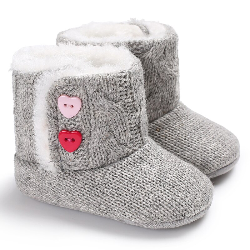 Winter Girls Boys Snow Boots Shoes Anti Slip Soft Sole Knitted Warm Baby Boots For Infant Newborn Baby Kids 0-18M