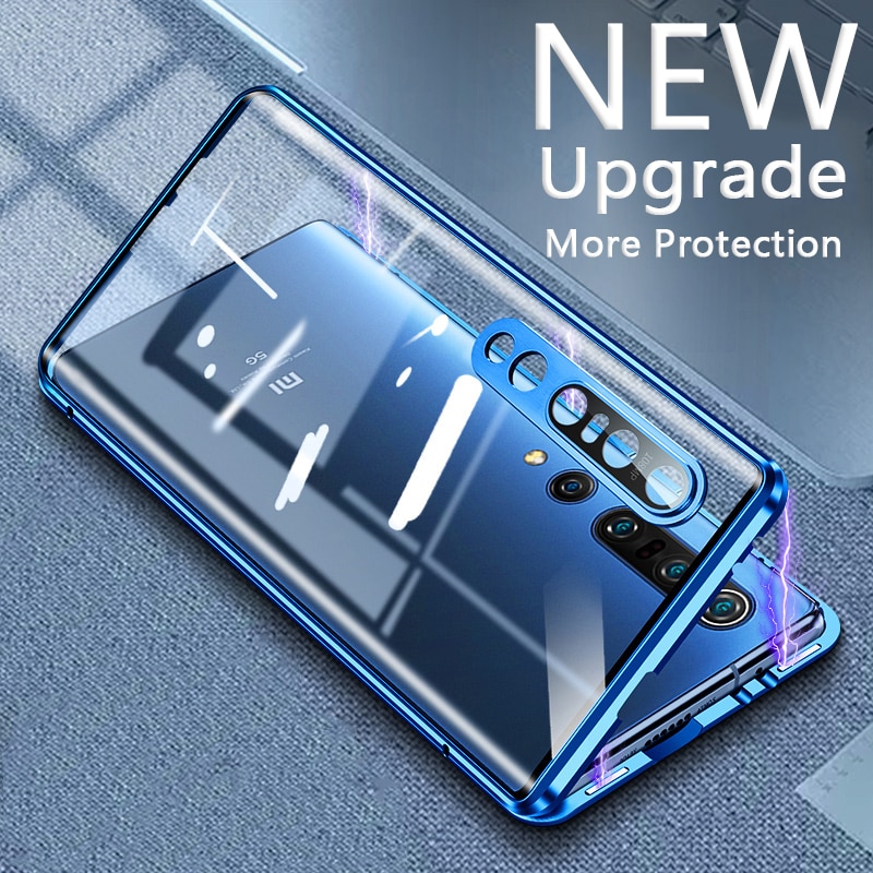 Tempered Glass Magnetic Case For Xiaomi Mi 10 Mi10 Pro 5G Global Case Flip Magnet Metal Cover For Xiomi Xiami Mi 10 Pro 10MI