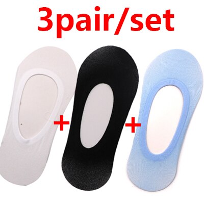 3pair/lot Lady Casual Breathable Ankle Boat Socks Girls Invisible Non-slip Cotton Socks Women Low Cut Bright Color Socks: 3pair style 14