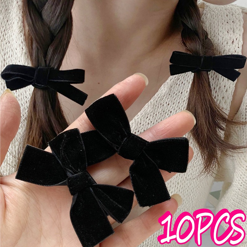 Francês retro preto veludo bowknot fita grampo de cabelo menina pequena hairpin bobby pin meninas arco presilhas doce headwear acessórios