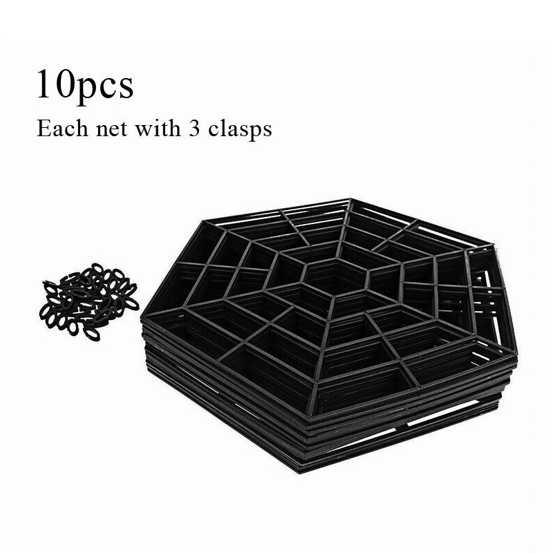10pcs Lightweight Plastic Floating Pond Guard Protector Cats Flying Birds Deterrent Six Angle Mesh Fish Pond Net Pond Protectors: Default Title