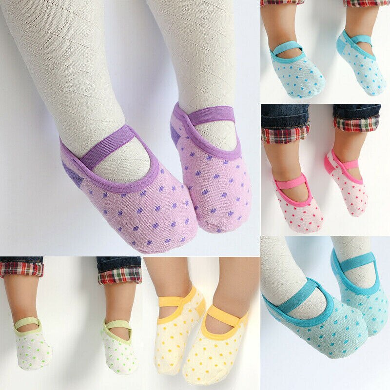 Chaussettes antidérapantes en coton pour petite fille | Chaussons pour nourrissons et -né, chaussures bottes