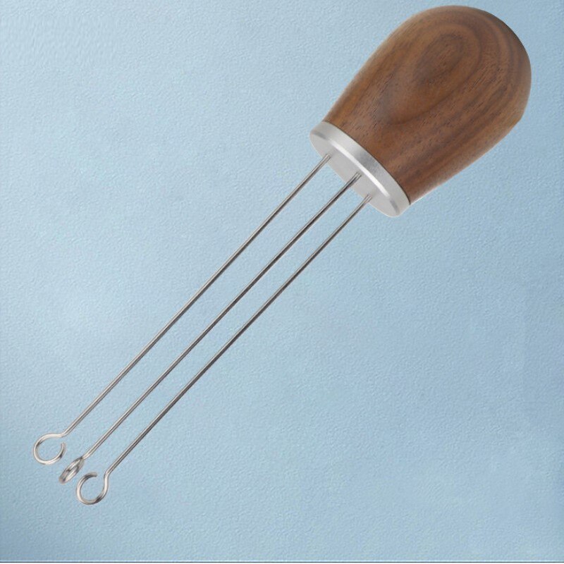 Solid Wood Handle Needle Coffee Tamper Coffee Tamper Distributor Leveler Tool Needle Coffee Powder Distributor Kitchen Accessor