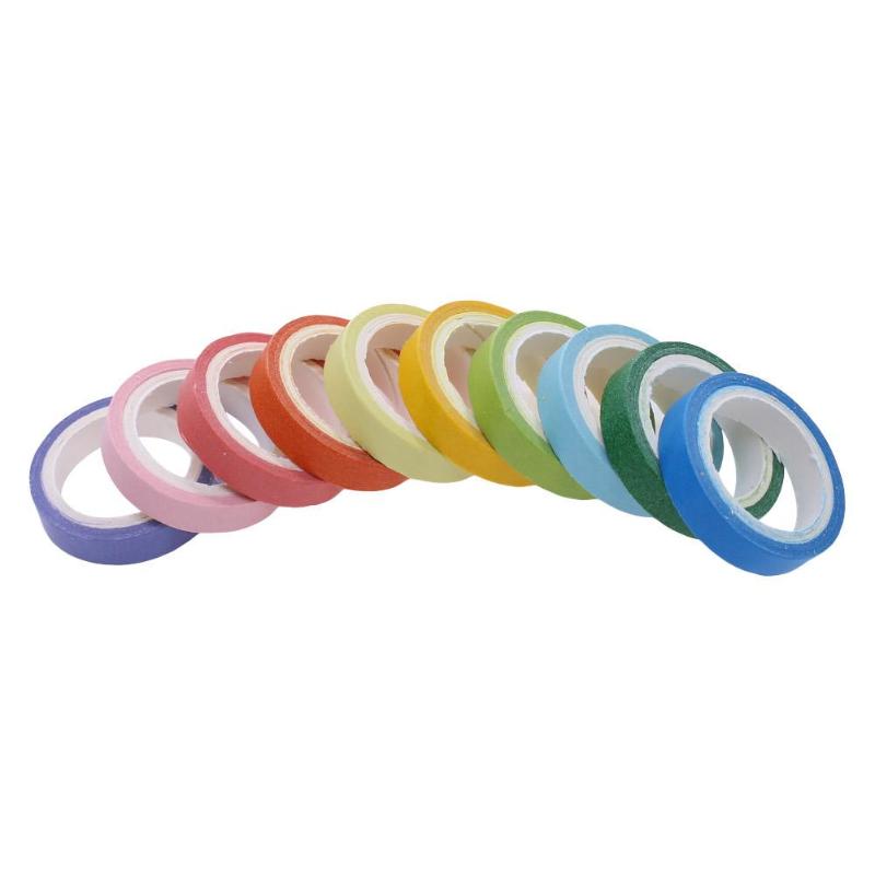 10 farver slik farve skrivbar regnbue papir tape farve klistermærke 10 stk pakke: 10 stk