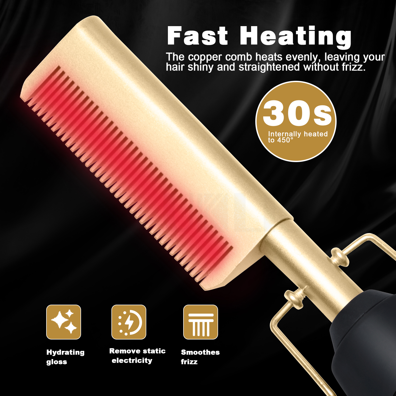Comb Hair Straightener Electric Comb Brush Flat Iron Electric Heating Comb With LCD Display Hair Straightener For Wig