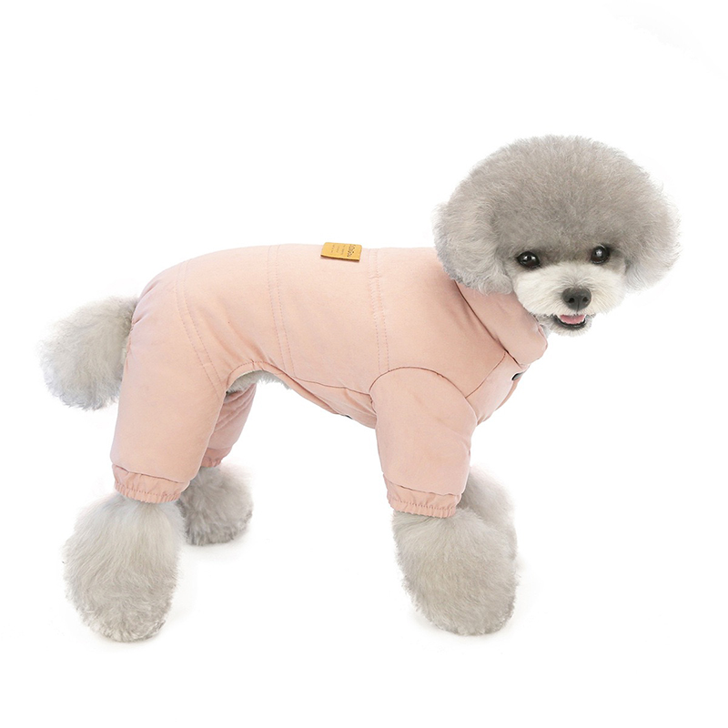 Winter Pet Dog Clothes Cotton Thicker Russian Warm Puppy Pet Coat Jacket For Small Dogs Pets Dogs Jumpsuit Clothing Overalls: Pink / S-1.2-2.0KG
