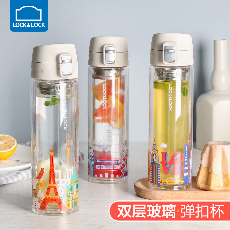 Infuser Glass Water Bottle Silicone Sleeve Gallon Tea Reusable Water Bottle Insulated Borraccia Termica House Decoration OO50BL