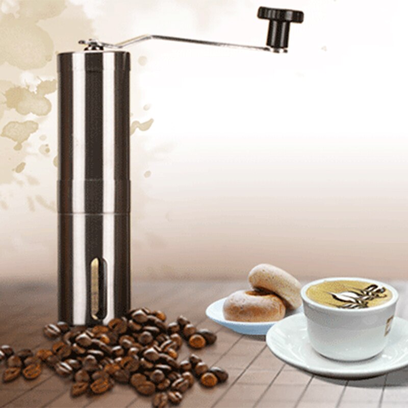 Molinillo de café Manual, de acero inoxidable molinillo de café, fresa cónica de cerámica, manivela Manual con cuchara