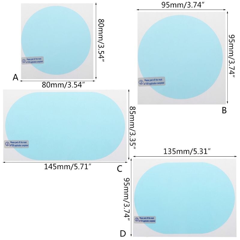 1 Paar Auto Anti Water Mist Film Anti Fog Coating Regendicht Hydrofobe Achteruitkijkspiegel Beschermende Film 4 maten