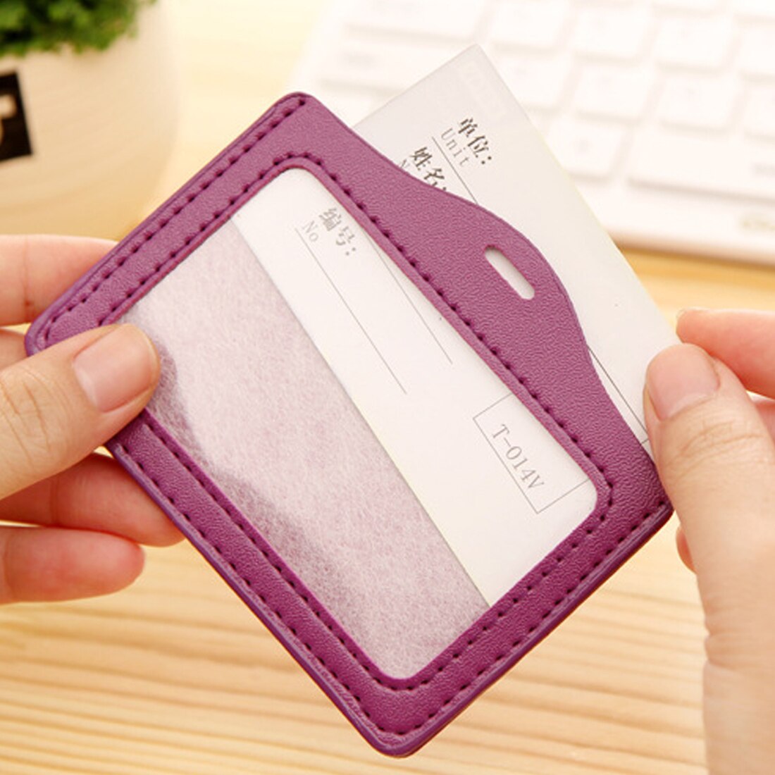 Universele Kleurrijke Pu Leer Creditcardhouders Bankkaart Neck Strap Card Id Houder Studenten Kids Identiteit Badge Card Cover