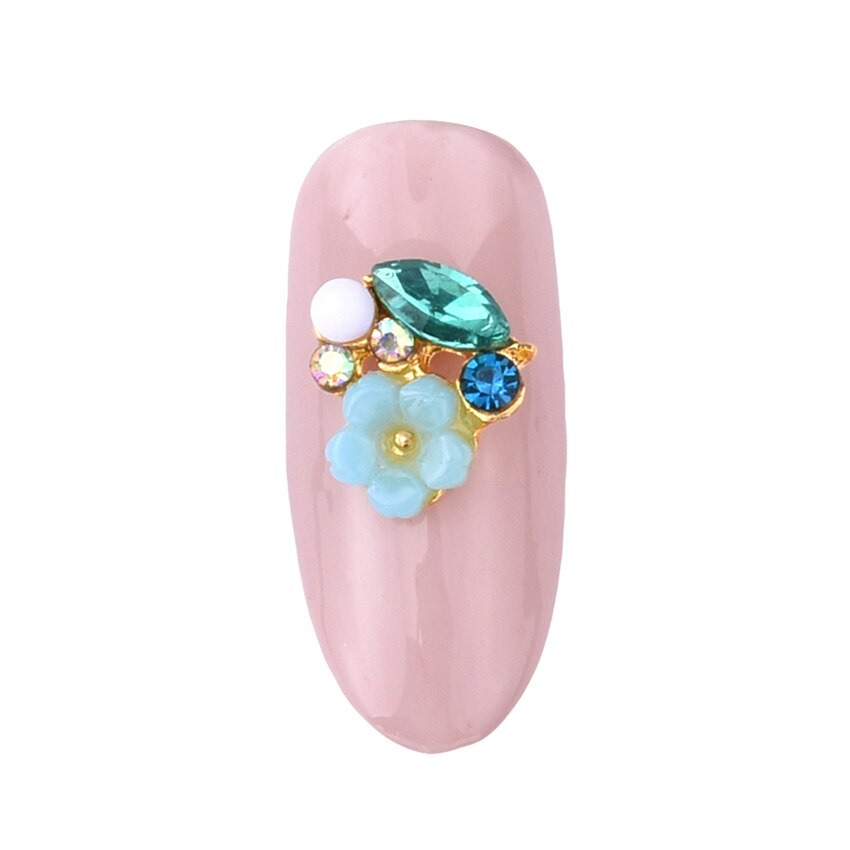 10pcs alloy 3d nail art rose bloemen sieraden nagels crystal rhinestones nailart nagels decoraties komen accessoires Y951 ~ 958: Y956