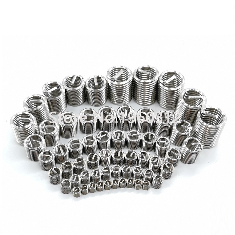 50 stks M8 * 1.25*1D/1.5/2D/2.5D/3D Rvs Schroef Opgerolde Draad Spiraalvormige Schroefdraad Inserts Set Helicoil Draad Reparatie Insert Kit