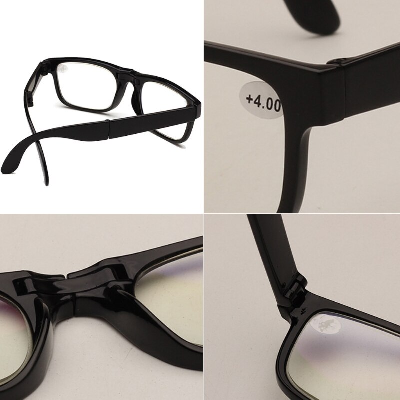 Unisex Opvouwbare Leesbril Gevouwen Opknoping + 1 + 1.5 + 2 + 2.5 + 3 + 3.5 + 4.0 verziend Brillen Full Frame #