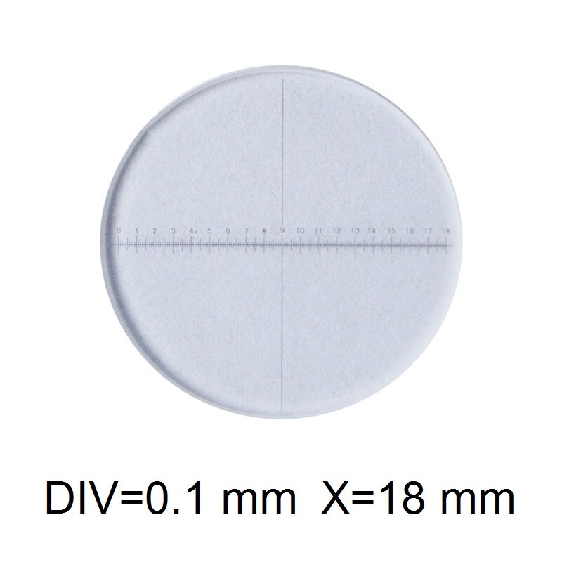 Optiskt mikroskop mikrometer diameter 20mm okular okulär kalibrering xy kors linjal rutnät koncentriska cirklar riktmedelsskala: Ms -1- y