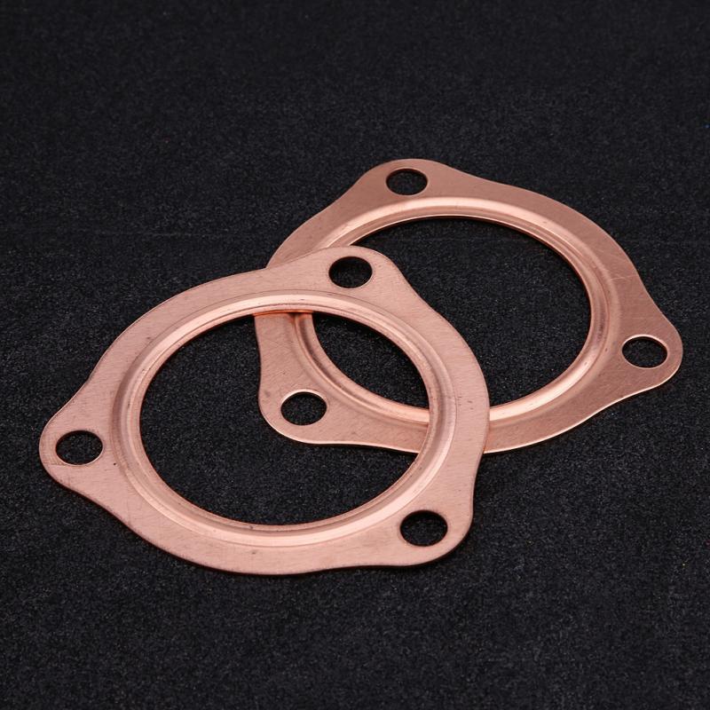 For SBC BBC 302 350 454 2pcs 2 5inch Copper Header Exhaust Collector Gaskets Reusable Exhaust Gauges