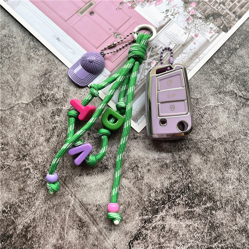 Keychains for Cell Phone Key Ring Acrylic Letter Strap for Keys Braided Key Lanyard Bag Cellular Pendant Keycord Exquisite
