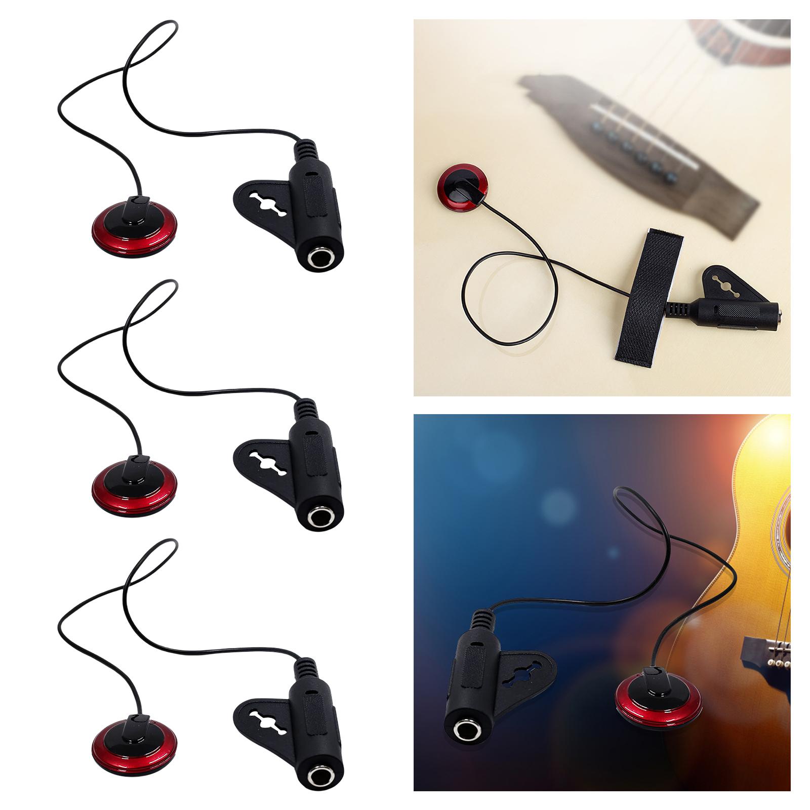 Acoustic Piezo Contact Microphone Pickup Transducer with Cable for Acoustic Guitar Ukulele Violin String Instruments