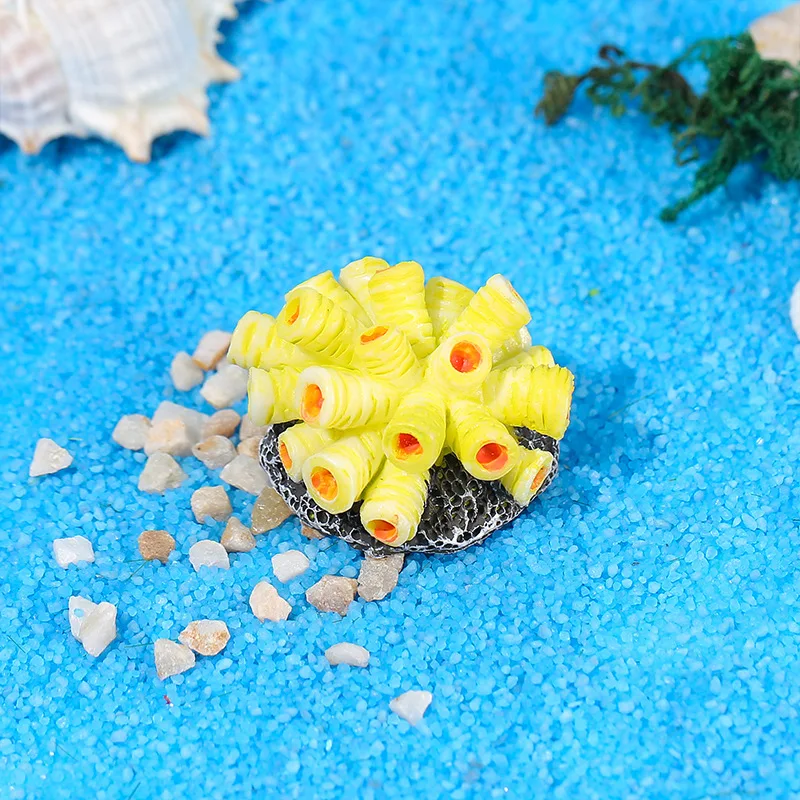 Simulated Coral Aquarium Fish Tank Farming Small Ornaments Decoration Eight Melon Fish DIY Ornaments крышка для аквариума: WHITE