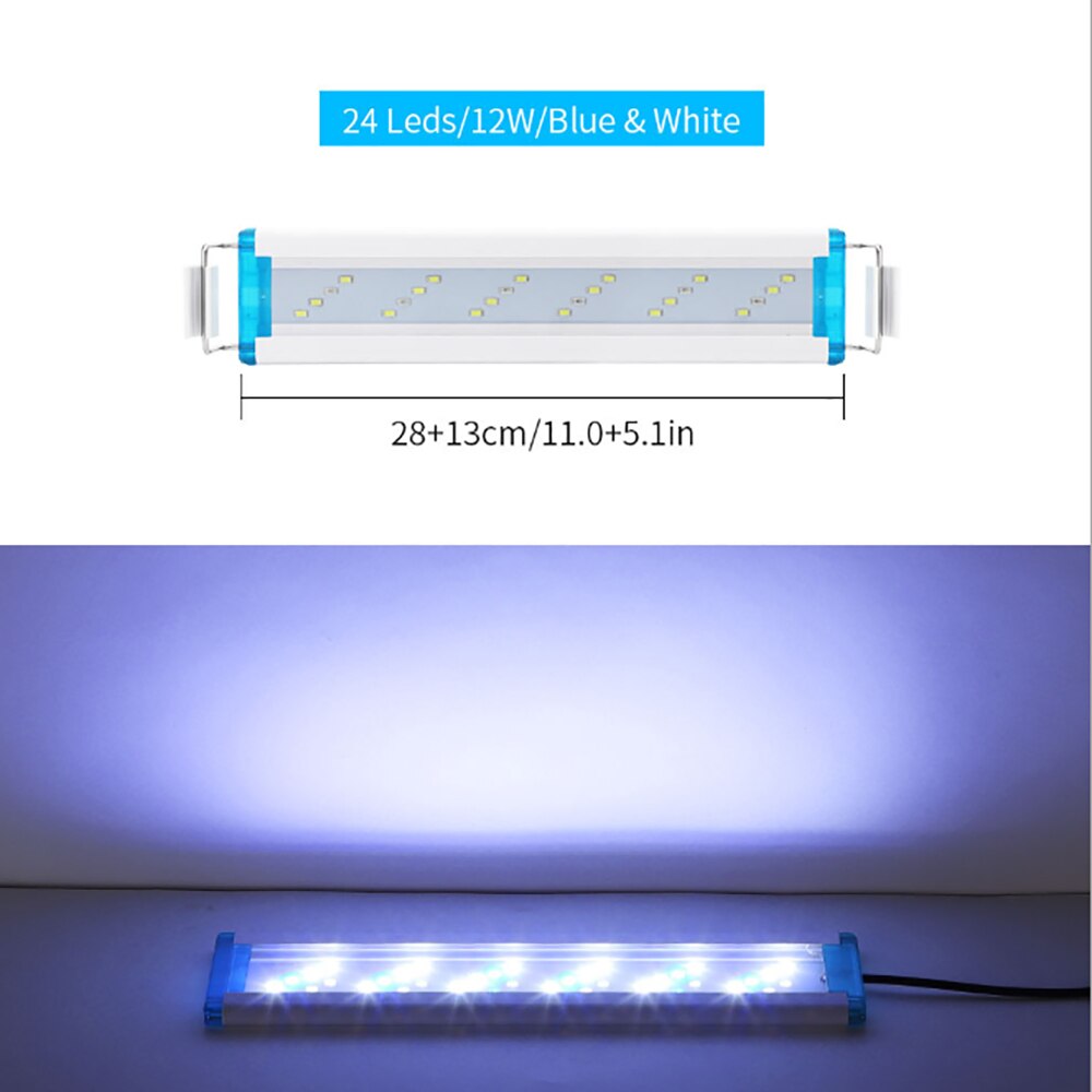 Ultra Dunne Aquarium Beugel Licht Drie Kleur Verstelbare Landschapsarchitectuur Ecologische Tank Rack Lichten Besktop Aquarium Aquatic Lamp: SZD-B30BW