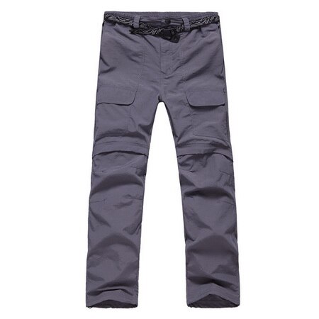 Detachable Quick Dry Outdoor Hiking Pants Men Mountain Climbing Trousers Summer Camping Trekking Sport Pants: dark gray / S