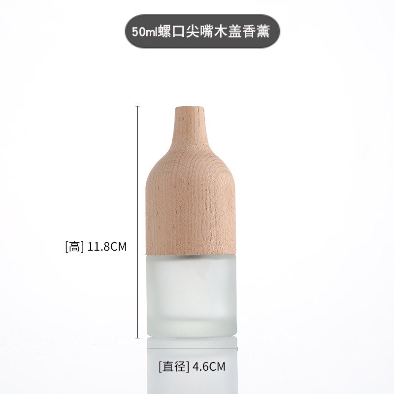 Bouteille vide pour diffuseur de parfum 50ml, 5 pièces/lot, avec bouchon en bois, pour parfum de maison, huile essentielle, rechargeable, pour la décoration de la maison: 02