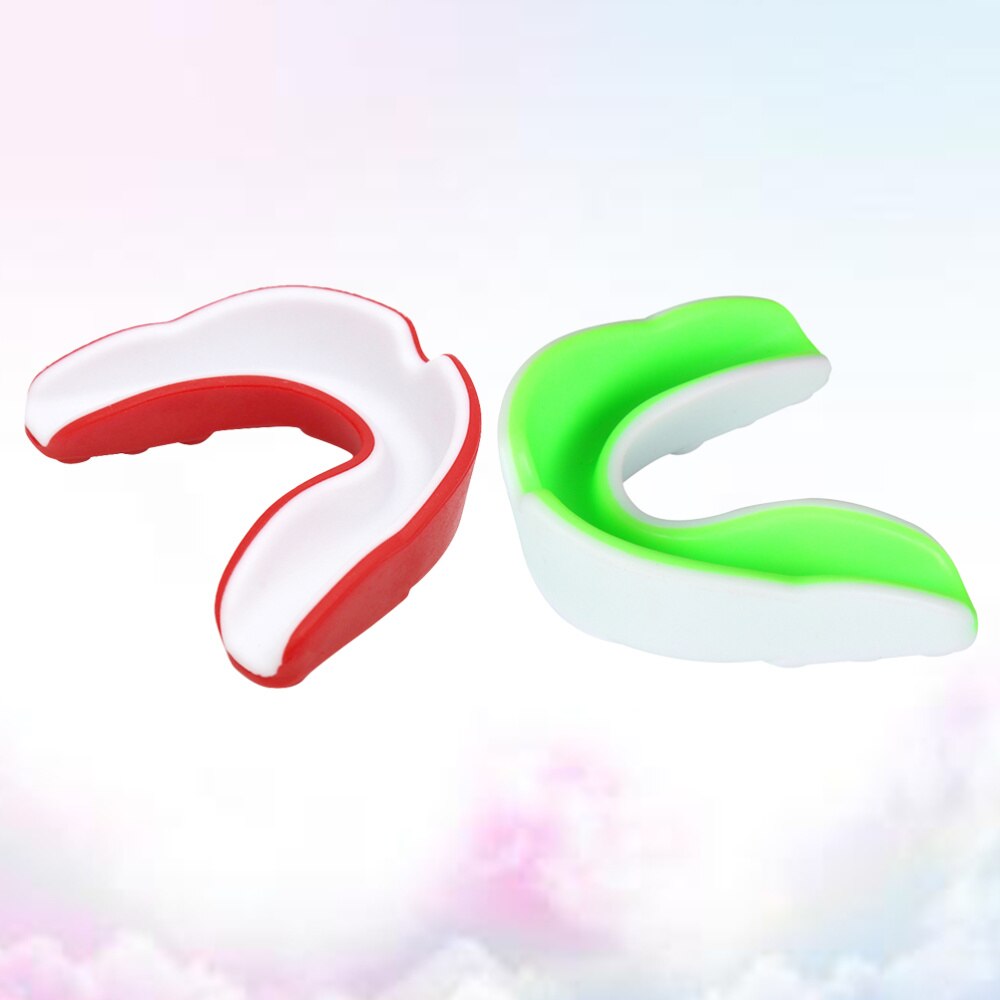 1 Pc Volwassen Gebitsbeschermer Sport Mouth Guard Tanden Bretels Protector Gum Shield Voor Sport Boksen Voetbal Hockey Rugby (Rood wit St