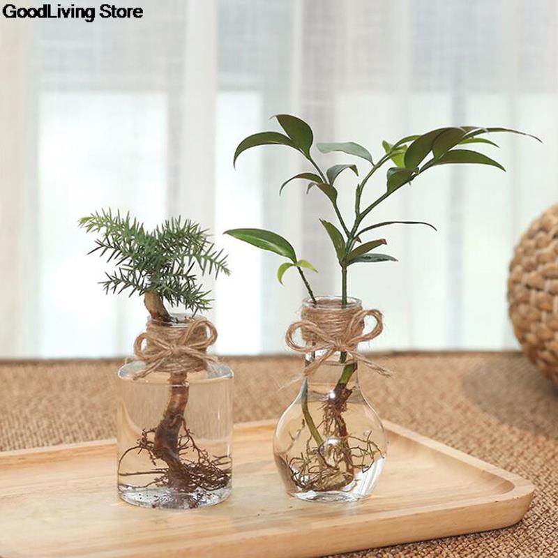 Mini florero de Jacinto de resina transparente para decoración del hogar, maceta de flores y plantas, adornos artesanales para sala de estar, jardín, decoración de escritorio, 1 ud.