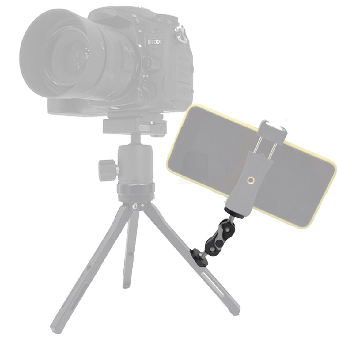 Magic Hand Connecting Arm Tripod with Small Ball Head Mobile Phone Photography for Fill Light Monitor Spherical Gimbal