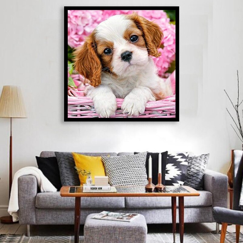 DIY 5D Diamond Painting Kits for Adults Embroidery Diamond Full Drill Home Wall Decor Cute Dog