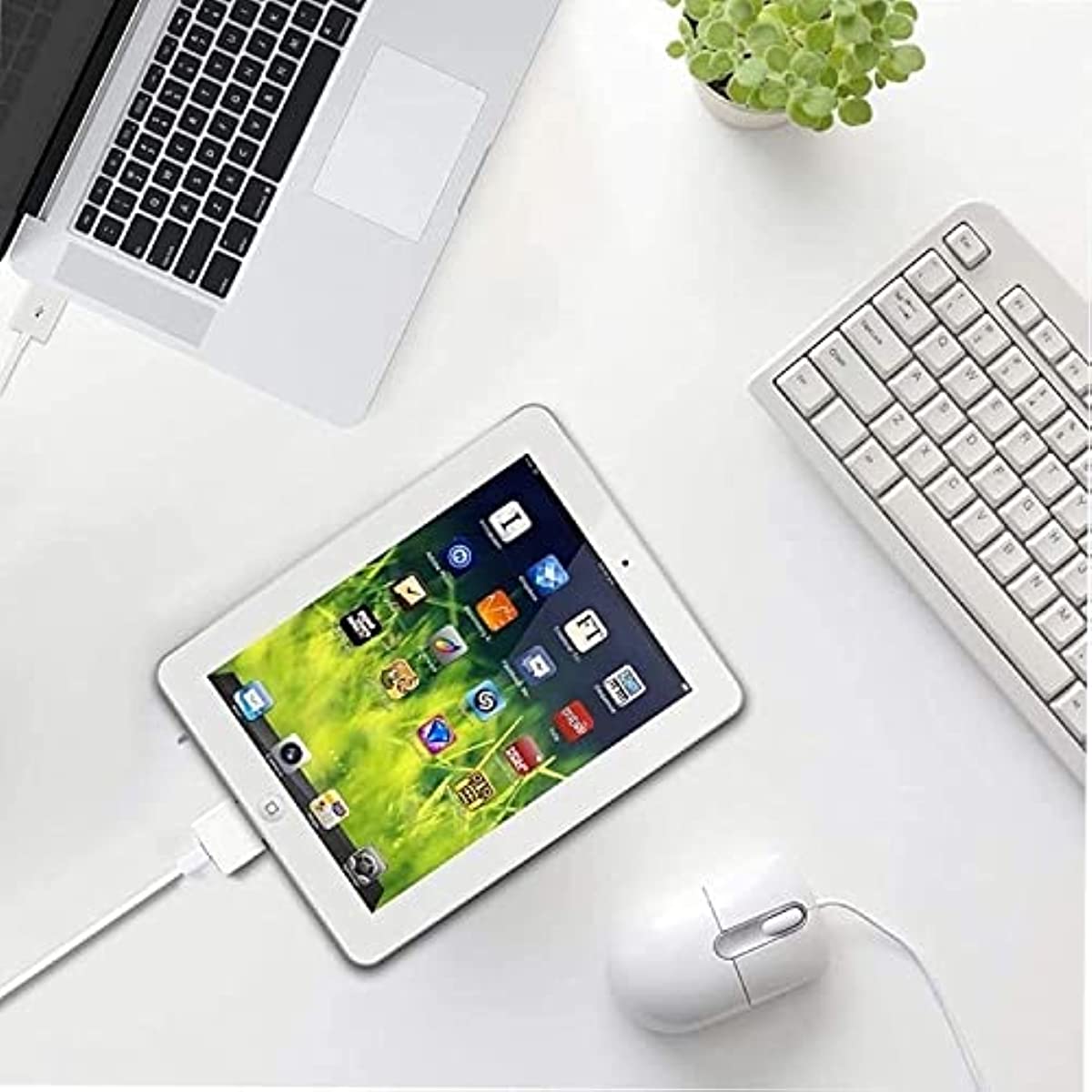 Lightning  to 30-- pins adapter, oplaad- en synchronisatieconverter voor 30- pins dockingstations, compatibel met iphone 4/4s/ en ipod touch (geen audio).