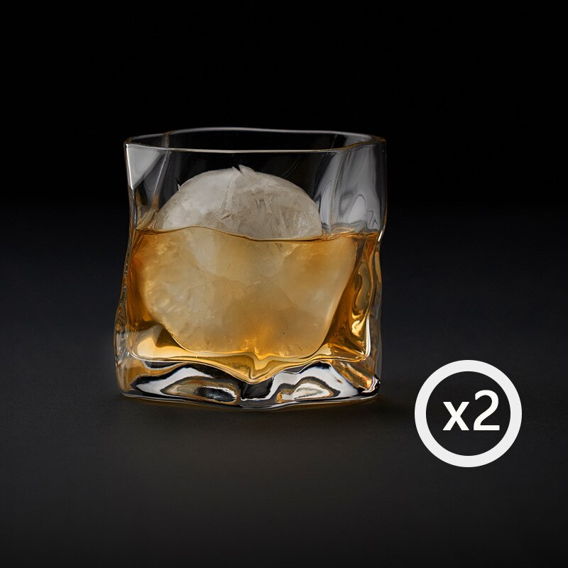 Enlace específico de la Agencia Makoto Komatsu, Whisky Irregular, cristal de roca, artístico, Whisky antiarrugas, Brandy Snifters, vaso XO: 2 Pieces