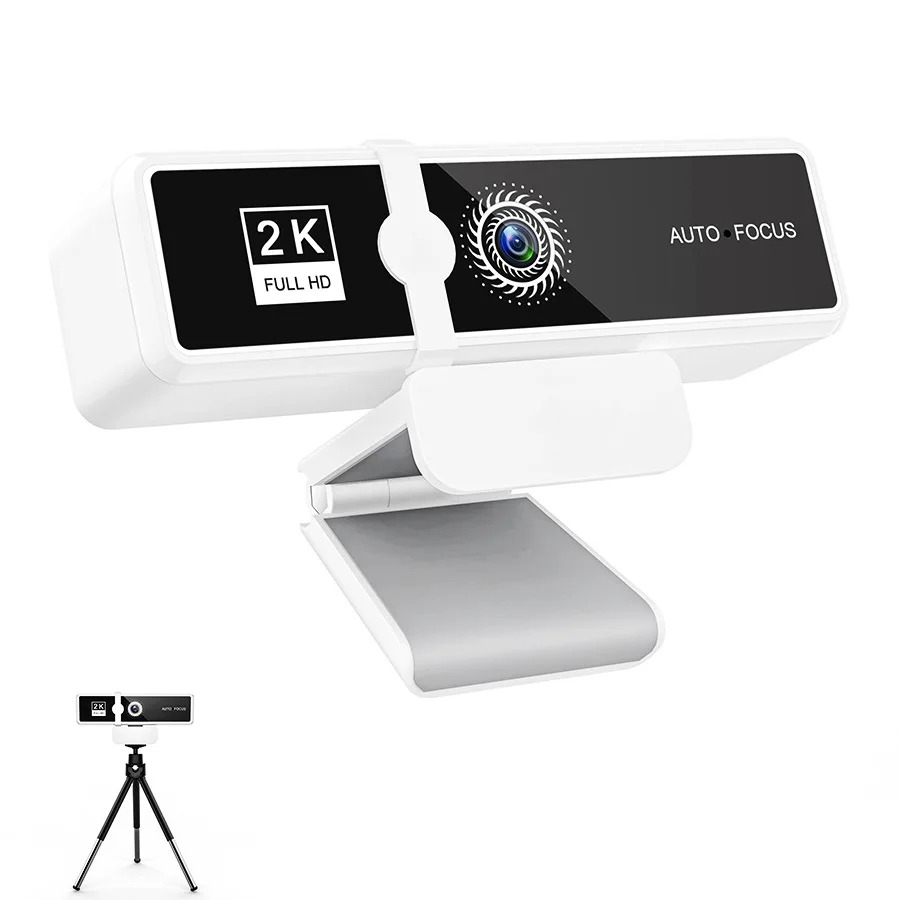 4k pro full hd-webbkamera 4000 x 3000 kontorsmöteskamera live för pc, bärbar dator, telefon, stationär dator, miniwebbkamera, gratis infällbart stativ: Svart