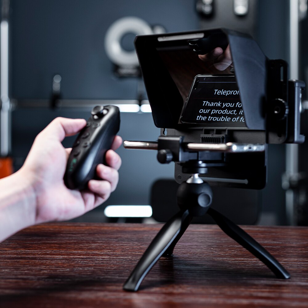 Ambitful Phone and DSLR Recording Mini Teleprompter Portable Inscriber Mobile Teleprompter Artifact Video With Remote Control