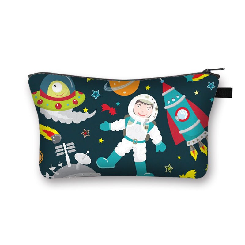 Astronauta/Spaceship kosmetyczka gwiaździsta noc Galaxy chłopcy dziewczęta kosmetyczki szminka etui damskie przenośne Mini portfel: shzbmarscw11