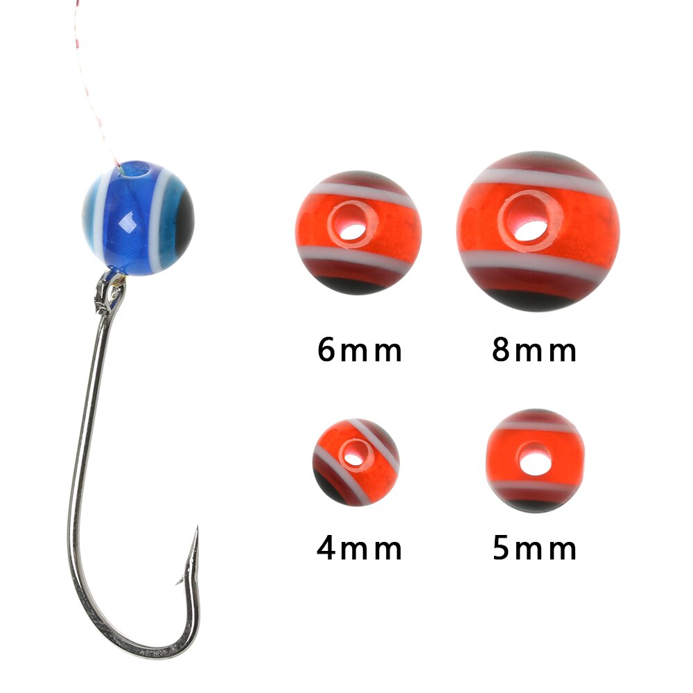 25pcs/set 4/5/6/8mm Fishing Beads High QualityFish Eye Carolina Rigs Taxes Rigs DIY Kit Bass Fishing Lure Tackle Mixed Color