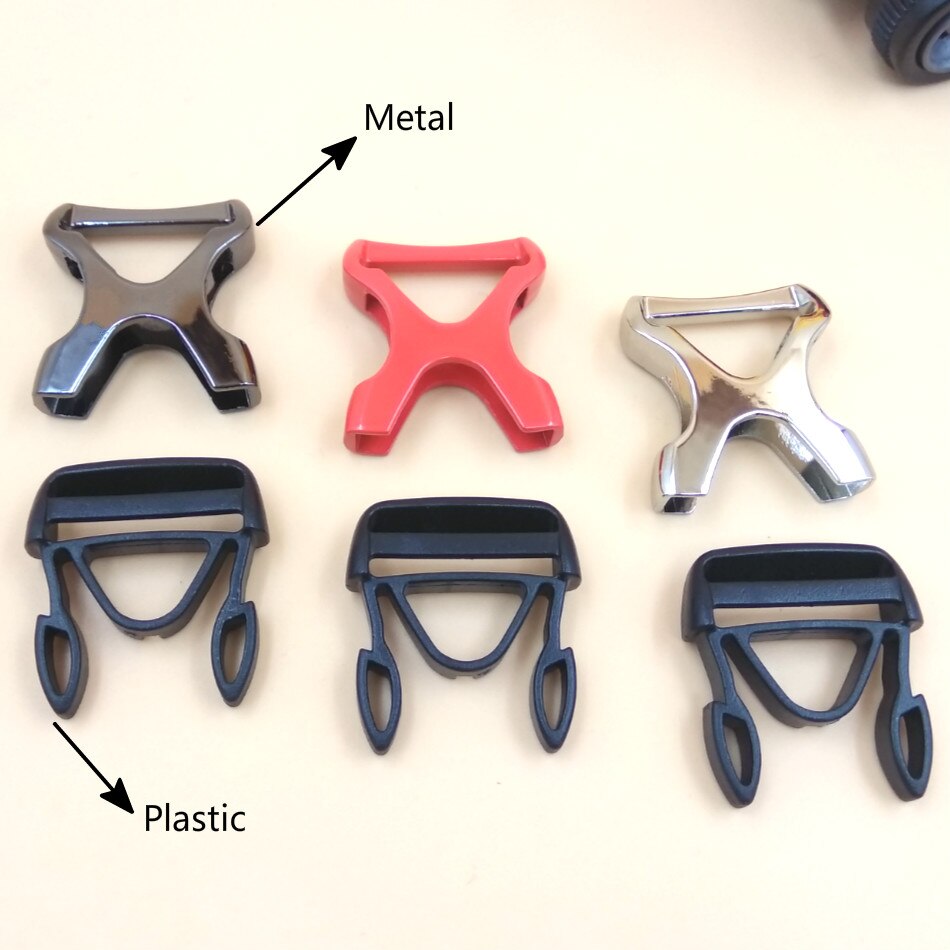 X stil 1 " til 25mm webbing rød polert sølv pistol metall sideutløser 1/2 metall plastspenner 5 deler gjør-det-selv-vesker tilbehør